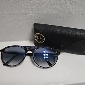 Ray-Ban Blue Gradient Lens Tortoiseshell Sunglasses, Case Included